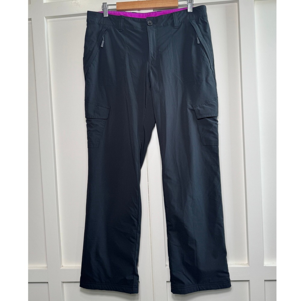 Eddie Bauer Flexion Womens‎ 12 Fleece Lined Guide Cargo Pants Black 23551059